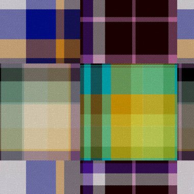 Kusursuz madras yama desenli ekose pamuk deseni. Tablolanabilir örtü kumaş efekti keten kontrolü arka planı. 