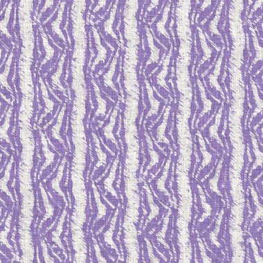 Lavanta çiftliği kırık şerit deseni. Çizgili ülke çizgileri parmak izlerinin üzerine örülmüş. Mor rustik baskılı kumaş efekti. Provence stili, pejmürde ev dekoru kumaşı..