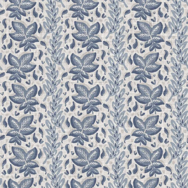Γαλλικό μπλε floral λινό μοτίβο χωρίς ραφή με 2 τόνος χώρα στυλ εξοχικό βοτανικό μοτίβο. Απλό vintage ρουστίκ ύφασμα υφάσματος. Πρωτόγονο σύγχρονο shabby κομψό σχεδιασμό. — Φωτογραφία Αρχείου