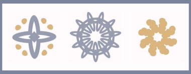 Fransız soyut keten motifi seti. Tonal çiftlik evi tarzı illüstrasyon. Basit bir kırsal kumaş tekstil etkisi. İlkel modern, pejmürde, şık mutfak bezi tasarım grubu.. 