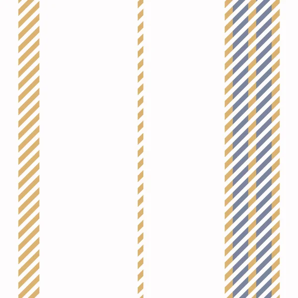 Seamless French country kitchen stitch stripe fabric pattern print. Yellow white vertical striped background. Batik dye provence style rustic woven cottagecore textile. — Stock Vector