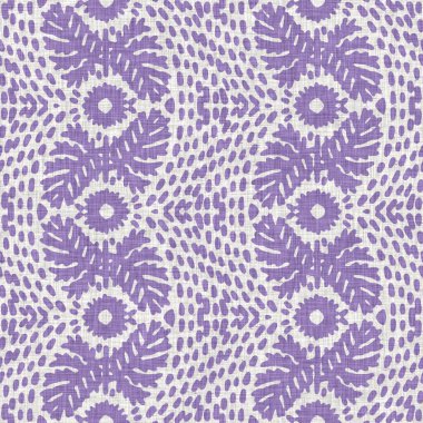 Lavanta çiftliği kırık şerit deseni. Çizgili ülke çizgileri parmak izlerinin üzerine örülmüş. Mor rustik baskılı kumaş efekti. Provence stili, pejmürde ev dekoru kumaşı..