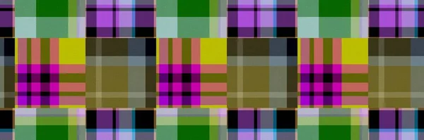 전형적 인 겨울 타탄 플라스미드 바다가 없는 국경. 현대의 힝 햄 검사기가 배경을 다듬고 있습니다. Woven scottish male tweed effect 리본 현수막. — 스톡 사진
