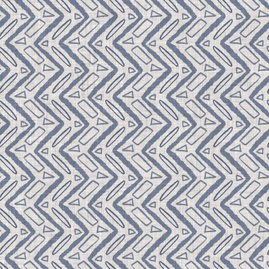 Fransız mavisi geometrik keten desenli. Tonal çiftlik evi tarzı soyut şebeke arka planı. Basit bir kırsal kumaş tekstil etkisi. İlkel, eski püskü, şık mutfak bezi tasarımı..