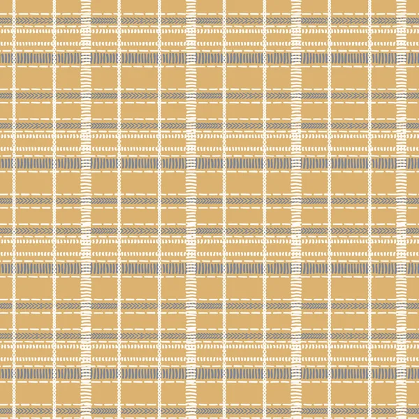 Farmhouse geel naadloze check vector patroon. Gingham baby kleur checker achtergrond. Overal geweven tweed print. — Stockvector