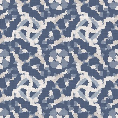 Fransız mavisi, düzensiz, noktalı keten desenli. Tonal kır evi tarzı soyut benekli arka plan. Basit bir kırsal kumaş tekstil etkisi. İlkel yapılı, pejmürde, şık bir kumaş..