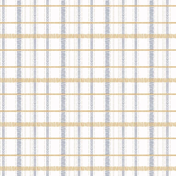 Farmhouse naadloze check vector patroon. Gingham baby kleur checker achtergrond. Overal geweven tweed print. — Stockvector