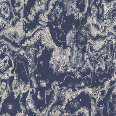 Koyu mavi mermer, erkeksi, dikişsiz doku. Düzensiz mürekkep lekesi boya etkisi. Mermer kaplanabilir grafik tasarımı duvar kağıdı örneği