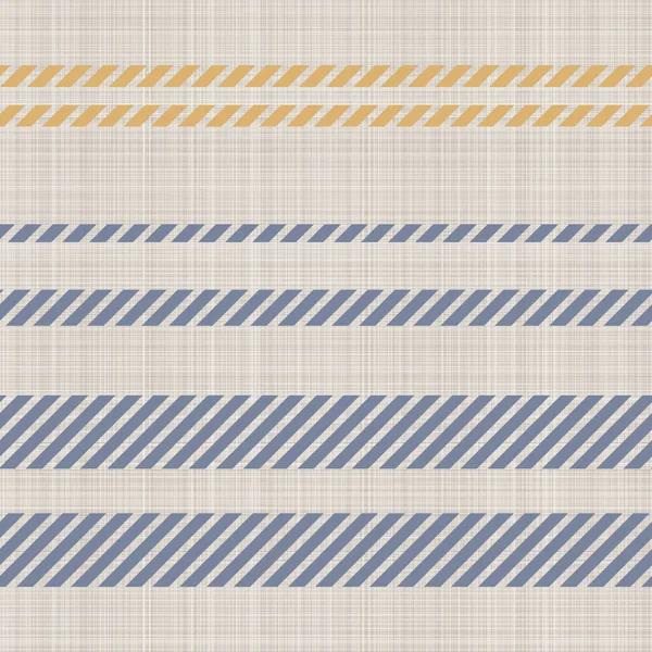 Kusursuz Fransız kırsal mutfak dikişli kumaş deseni. Sarı beyaz dikey çizgili arka plan. Batik Boyası Kaynak Stili Kırsal Örgü Cottagecore Tekstili. — Stok Vektör
