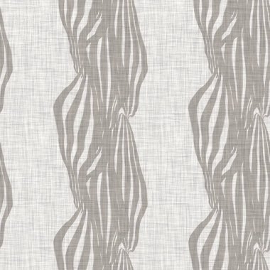 Kusursuz Fransız kırsal mutfak çizgili kumaş deseni. Gri beyaz, dikey çizgili arka plan. Batik Boyası Kaynak Stili Kırsal Örgü Cottagecore Tekstili. 