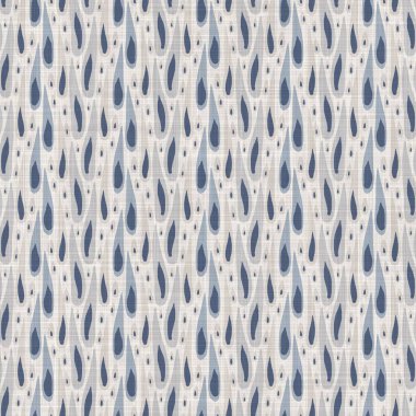 Fransız mavisi karalama motifli keten desenli. Tonal kır evi tarzı soyut karalama motifi arka planı. Basit bir kırsal kumaş tekstil etkisi. İlkel, pejmürde, şık bir kumaş..