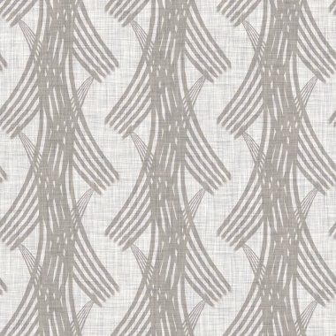 Kusursuz Fransız kırsal mutfak çizgili kumaş deseni. Gri beyaz, dikey çizgili arka plan. Batik Boyası Kaynak Stili Kırsal Örgü Cottagecore Tekstili. 