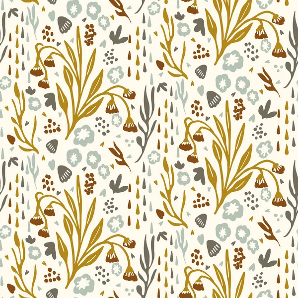 Género neutral floral sin costura vector de fondo. Patrón caprichoso simple de 2 tonos. Niños vivero fondo de pantalla o escándalo por todas partes imprimir. — Vector de stock