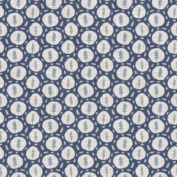 Linge de feuille botanique bleu français motif sans couture avec motif de style cottage campagnard 2 tons. Tissu rustique vintage simple effet textile. Primitive design moderne shabby tissu de cuisine chic. — Photo