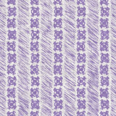 Lavanta çiftliği kırık şerit deseni. Çizgili ülke çizgileri parmak izlerinin üzerine örülmüş. Mor rustik baskılı kumaş efekti. Provence stili, pejmürde ev dekoru kumaşı..