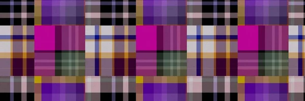 Classic winter tartan plaid seamless edging border. Modern gingham checker trim background. Woven scottish masculine tweed effect ribbon banner. — Stock Photo, Image