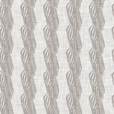 Kusursuz Fransız kırsal mutfak çizgili kumaş deseni. Gri beyaz, dikey çizgili arka plan. Batik Boyası Kaynak Stili Kırsal Örgü Cottagecore Tekstili. 