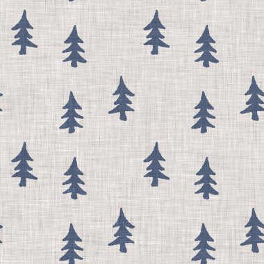 Fransız mavi botanik yaprağı keten desenli ve 2 tonluk kır evi motifli. Basit bir kırsal kumaş tekstil etkisi. İlkel, eski püskü, şık mutfak bezi tasarımı..