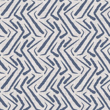 Fransız mavisi karalama motifli keten desenli. Tonal kır evi tarzı soyut karalama motifi arka planı. Basit bir kırsal kumaş tekstil etkisi. İlkel, pejmürde, şık bir kumaş..