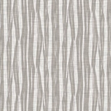 Kusursuz Fransız kırsal mutfak çizgili kumaş deseni. Gri beyaz, dikey çizgili arka plan. Batik Boyası Kaynak Stili Kırsal Örgü Cottagecore Tekstili. 