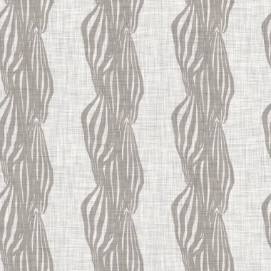 Kusursuz Fransız kırsal mutfak çizgili kumaş deseni. Gri beyaz, dikey çizgili arka plan. Batik Boyası Kaynak Stili Kırsal Örgü Cottagecore Tekstili. 