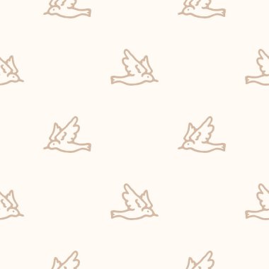 Sakin, yeni doğmuş, kusursuz, minimal bir kuş. Cinsiyet açısından nötr bebek odası dekorasyonu. Scandi stili eskiz duvar kağıdı arkaplan taşı ya da yeni yürümeye başlayan giysi modaName.