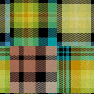 Kusursuz madras yama desenli ekose pamuk deseni. Tablolanabilir örtü kumaş efekti keten kontrolü arka planı. 