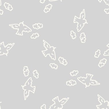 Sakin, yeni doğmuş, kusursuz, minimal bir kuş. Cinsiyet açısından nötr bebek odası dekorasyonu. Scandi stili eskiz duvar kağıdı arkaplan taşı ya da yeni yürümeye başlayan giysi modaName.