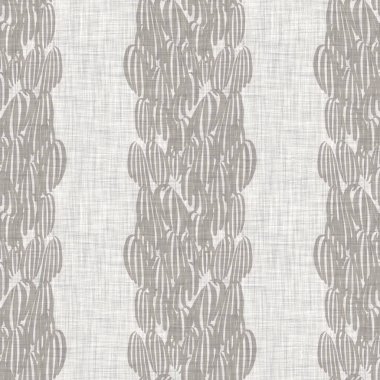 Kusursuz Fransız kırsal mutfak çizgili kumaş deseni. Gri beyaz, dikey çizgili arka plan. Batik Boyası Kaynak Stili Kırsal Örgü Cottagecore Tekstili. 