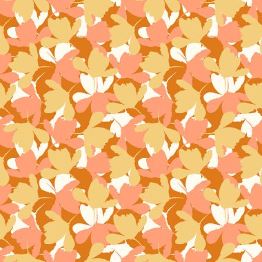 Doğal şık boho yaprağı desensiz yaban çiçeği tarzında. El çizimi organik botanik moda baskısı. Modern yaz doğa bahçesi, modaya uygun klasik kır pamuğu renginde çiçek açtı. 