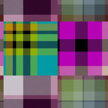 Kusursuz madras yama desenli ekose pamuk deseni. Tablolanabilir örtü kumaş efekti keten kontrolü arka planı. 