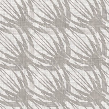 Fransız gri botanik yapraklı keten desenli, 2 tonluk kır evi motifli. Basit bir kırsal kumaş tekstil etkisi. İlkel, eski püskü, şık mutfak bezi tasarımı..