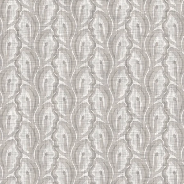 Fransız gri botanik yapraklı keten desenli, 2 tonluk kır evi motifli. Basit bir kırsal kumaş tekstil etkisi. İlkel, eski püskü, şık mutfak bezi tasarımı..