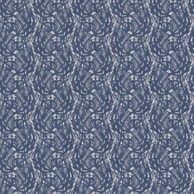 Fransız mavisi karalama motifli keten desenli. Tonal kır evi tarzı soyut karalama motifi arka planı. Basit bir kırsal kumaş tekstil etkisi. İlkel, pejmürde, şık bir kumaş..