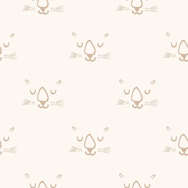 Calm newborn minimal animal seamless pattern. Gender neutral baby nursery decor background. Scandi style sketch wallpaper background tile or toddler inclusive apparel fashion. — Stock Vector