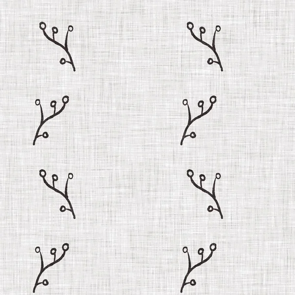 Fransız gri botanik yapraklı keten desenli, 2 tonluk kır evi motifli. Basit bir kırsal kumaş tekstil etkisi. İlkel, eski püskü, şık mutfak bezi tasarımı..