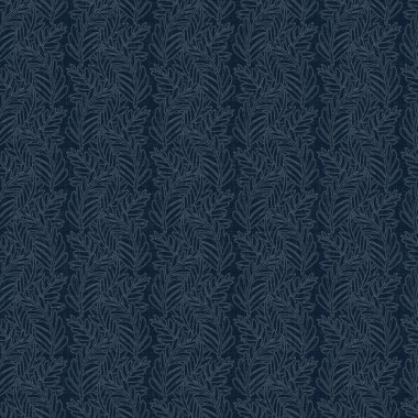 Koyu mavi yaprak boya bloğu deseni. Japon erkeksi boro etkisi kusursuz tekstil arka planı. Ses tonu bozuk wabi sabi nakış stili 