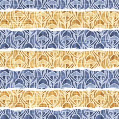 Hassas Fransız dantel efekti. Kusursuz çizgili desen. Süslü Provence tarzı dantelli kır evi dekorasyonu. Kırsal, modern, pejmürde, şık tasarım için keten kumaş duvar kağıdı..