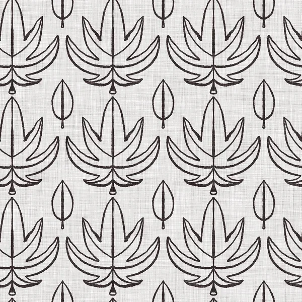 Francouzská šedá botanická ložní prádlo bezešvé vzor s 2 tón country chalupa styl motiv. Jednoduchý retro rustikální textilní efekt. Primitivní moderní ošuntělý elegantní design kuchyňské utěrky. — Stock fotografie