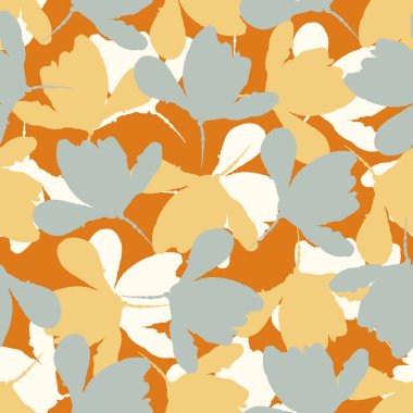 Doğal şık boho yaprağı desensiz yaban çiçeği tarzında. El çizimi organik botanik moda baskısı. Modern yaz doğa bahçesi, modaya uygun klasik kır pamuğu renginde çiçek açtı. 