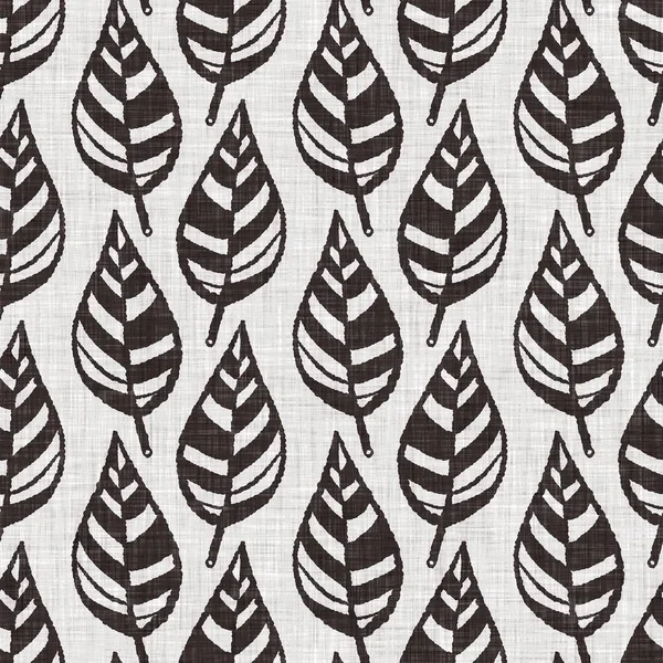 Fransız gri botanik yapraklı keten desenli, 2 tonluk kır evi motifli. Basit bir kırsal kumaş tekstil etkisi. İlkel, eski püskü, şık mutfak bezi tasarımı..