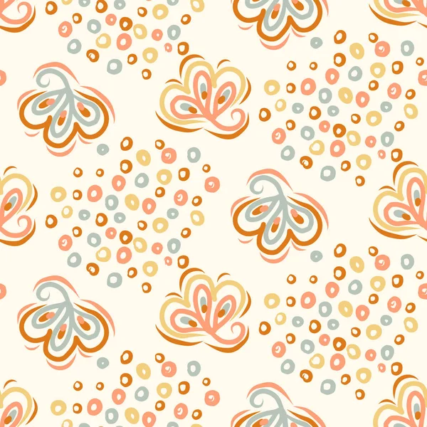 Doğal şık boho çiçeği desenli, dağınık yaban çiçeği tarzında. El çizimi organik botanik moda baskısı. Modern yaz doğa bahçesi, modaya uygun klasik kır pamuğu renginde çiçek açtı. 