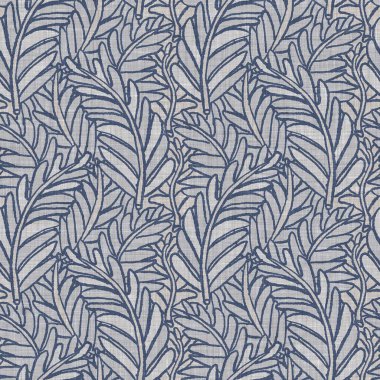 Fransız mavi botanik yaprağı keten desenli ve 2 tonluk kır evi motifli. Basit bir kırsal kumaş tekstil etkisi. İlkel, eski püskü, şık mutfak bezi tasarımı..