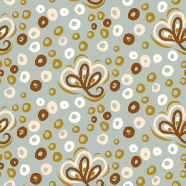 Doğal şık boho mavi çiçek desenli dikişsiz yaban çiçeği tarzı. El çizimi organik botanik moda baskısı. Modern yaz doğa bahçesi, modaya uygun klasik kır pamuğu renginde çiçek açtı. 