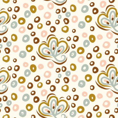 Koyu renkli boho çiçekleri, modaya uygun yaban çiçeği tarzında kusursuz desenli. El yapımı organik botanik moda baskısı. Modern yaz bahçesi, klasik kır evi çekirdek renginde çiçek açtı. 