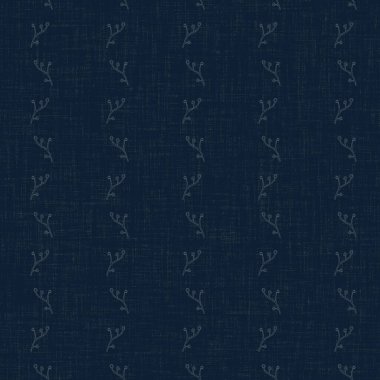 Koyu mavi yaprak boya bloğu deseni. Japon erkeksi boro etkisi kusursuz tekstil arka planı. Ses tonu bozuk wabi sabi nakış stili 