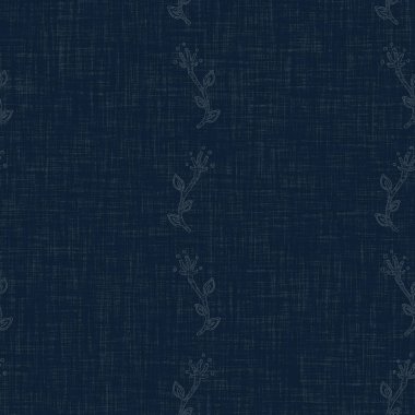 Koyu mavi yaprak boya bloğu deseni. Japon erkeksi boro etkisi kusursuz tekstil arka planı. Ses tonu bozuk wabi sabi nakış stili 