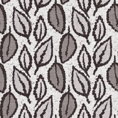 Fransız gri botanik yapraklı keten desenli, 2 tonluk kır evi motifli. Basit bir kırsal kumaş tekstil etkisi. İlkel, eski püskü, şık mutfak bezi tasarımı..