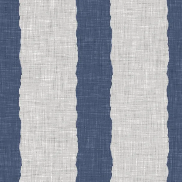 Francia kék botanikus levél vászon zökkenőmentes minta 2 tónusú vidéki ház stílusú motívum. Egyszerű vintage rusztikus textil hatás. Primitív modern kopott elegáns konyhai ruha design. — Stock Fotó