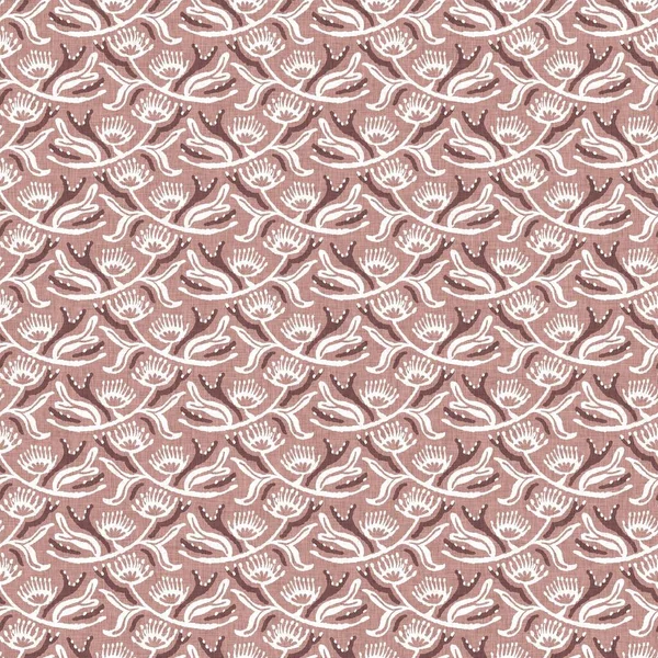 ジェンダーニュートラルダークピンクの花シームレスラスターの背景。シンプルな気まぐれな2トーンパターン。子供の花の保育園壁紙やスキャンディ｜print. — ストック写真